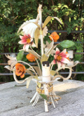 small toleware chandelier - flowers